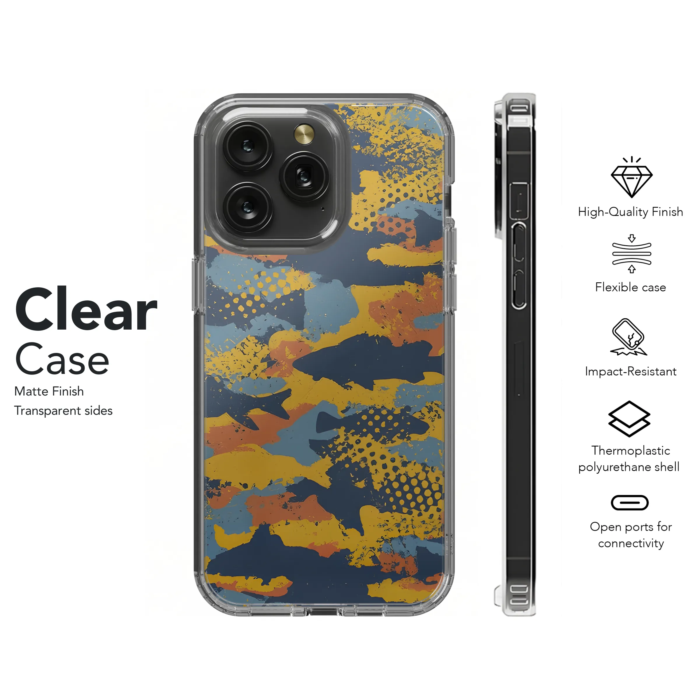 Fish Camouflage Phone Case iPhone Samsung Cover Pixel 3450