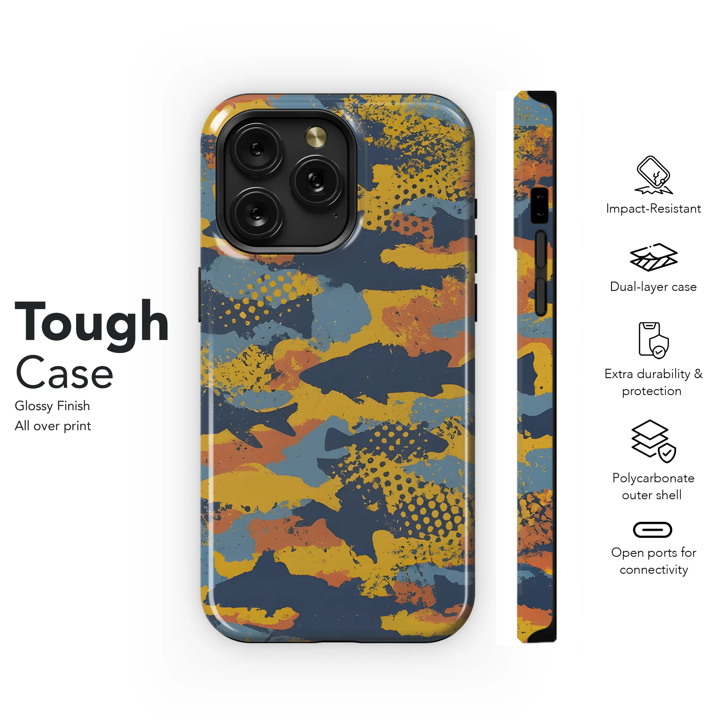 Fish Camouflage Phone Case iPhone Samsung Cover Pixel 3450