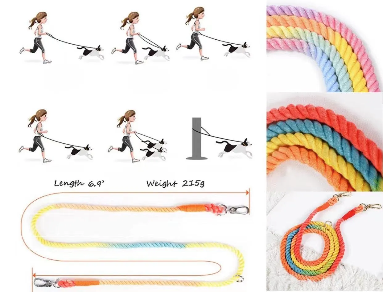 HANDS FREE DOG ROPE LEASH - OMBRE PURPLE