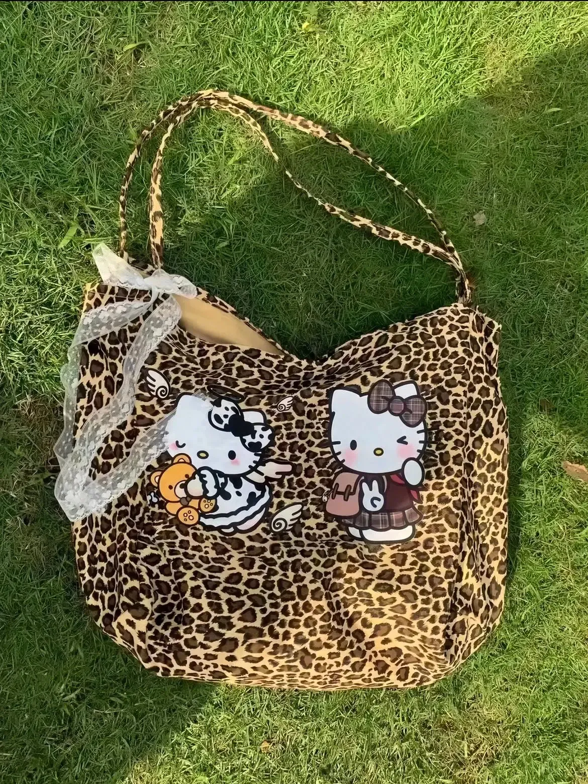'Hottie Kitty' Y2k Cheetah Prints Big Capacity Tote Bag