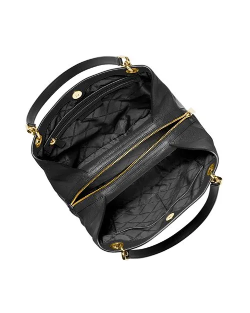Large Kensington Michael Kors Leather Crossbody Bag in Black