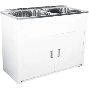 LAVASSA Double Bowl 2x45L Laundry Trough & Cabinet