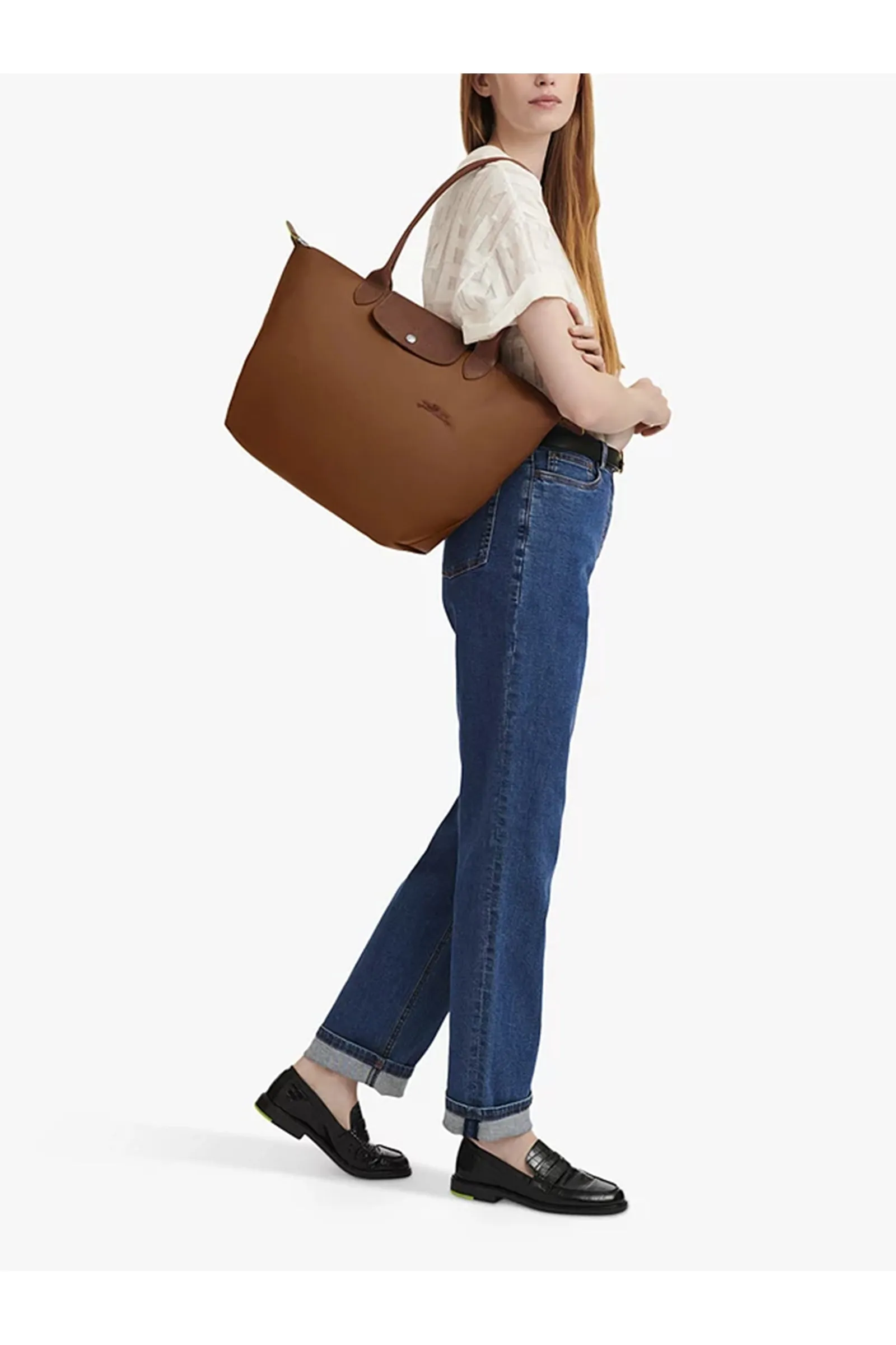 Le Pliage Green Recycled Canvas Large Shoulder Bag