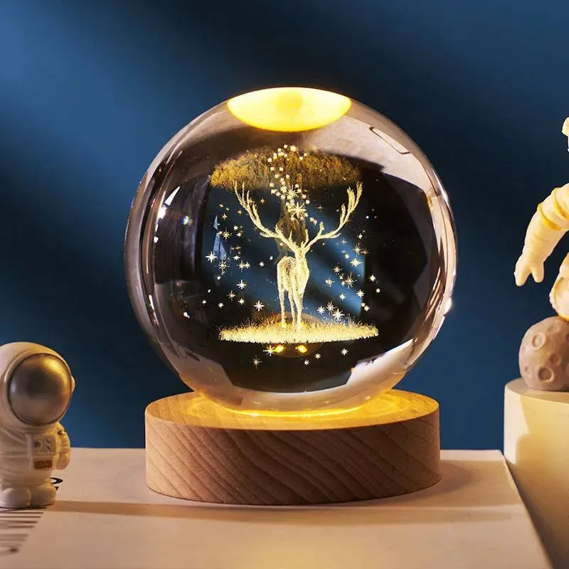 Luminous Planetary Crystal Ball Night Lamp