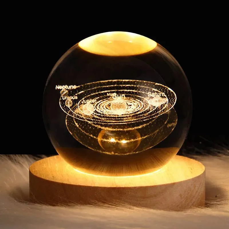 Luminous Planetary Crystal Ball Night Lamp