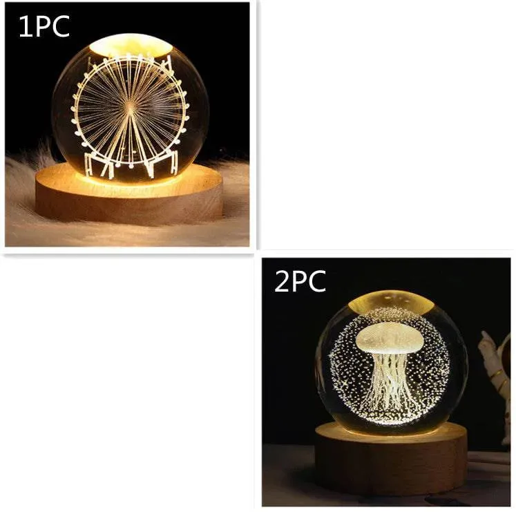 Luminous Planetary Crystal Ball Night Lamp
