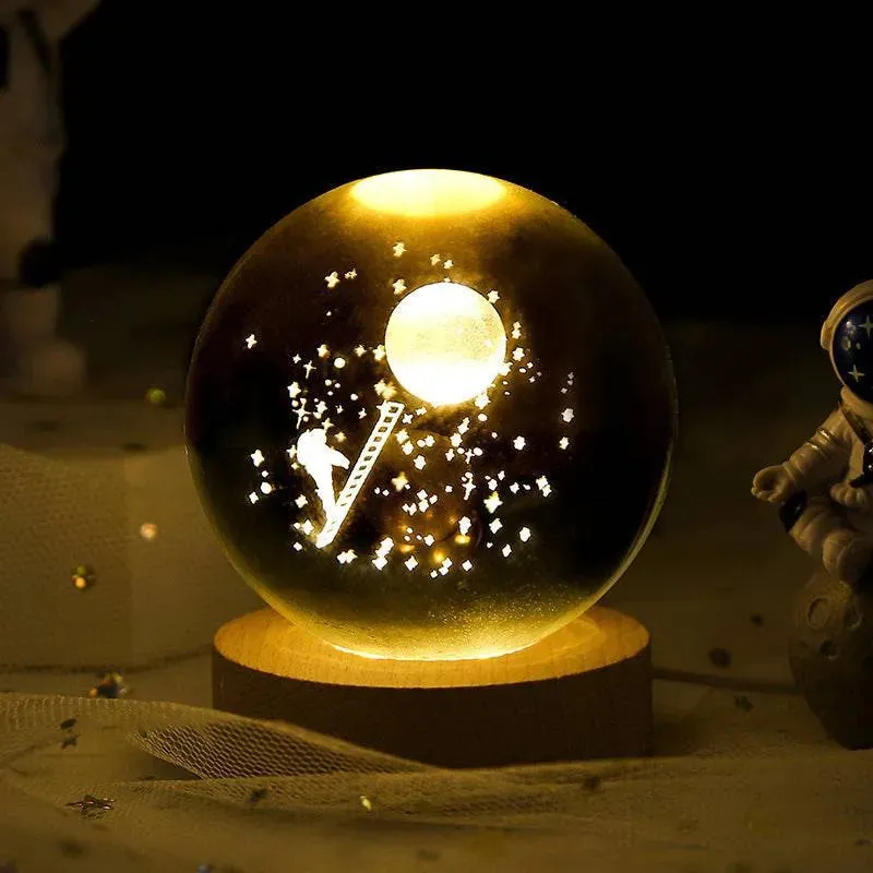 Luminous Planetary Crystal Ball Night Lamp