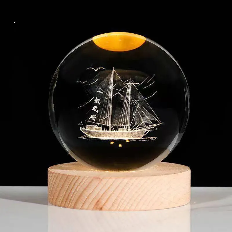Luminous Planetary Crystal Ball Night Lamp