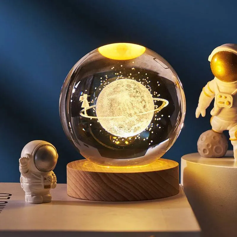 Luminous Planetary Crystal Ball Night Lamp