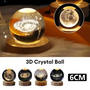 Luminous Planetary Crystal Ball Night Lamp