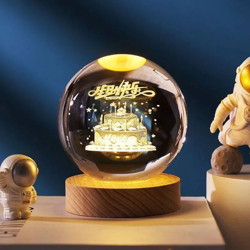 Luminous Planetary Crystal Ball Night Lamp