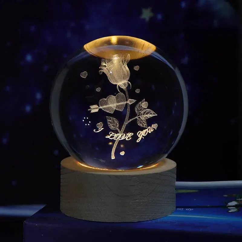 Luminous Planetary Crystal Ball Night Lamp