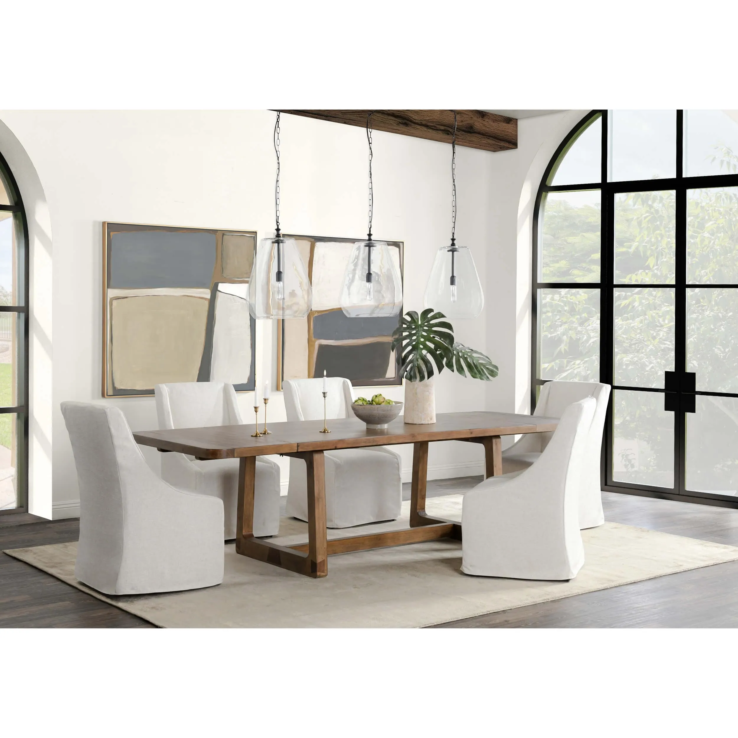 Lyra Rectangular Extension Dining Table, Smoke Brown