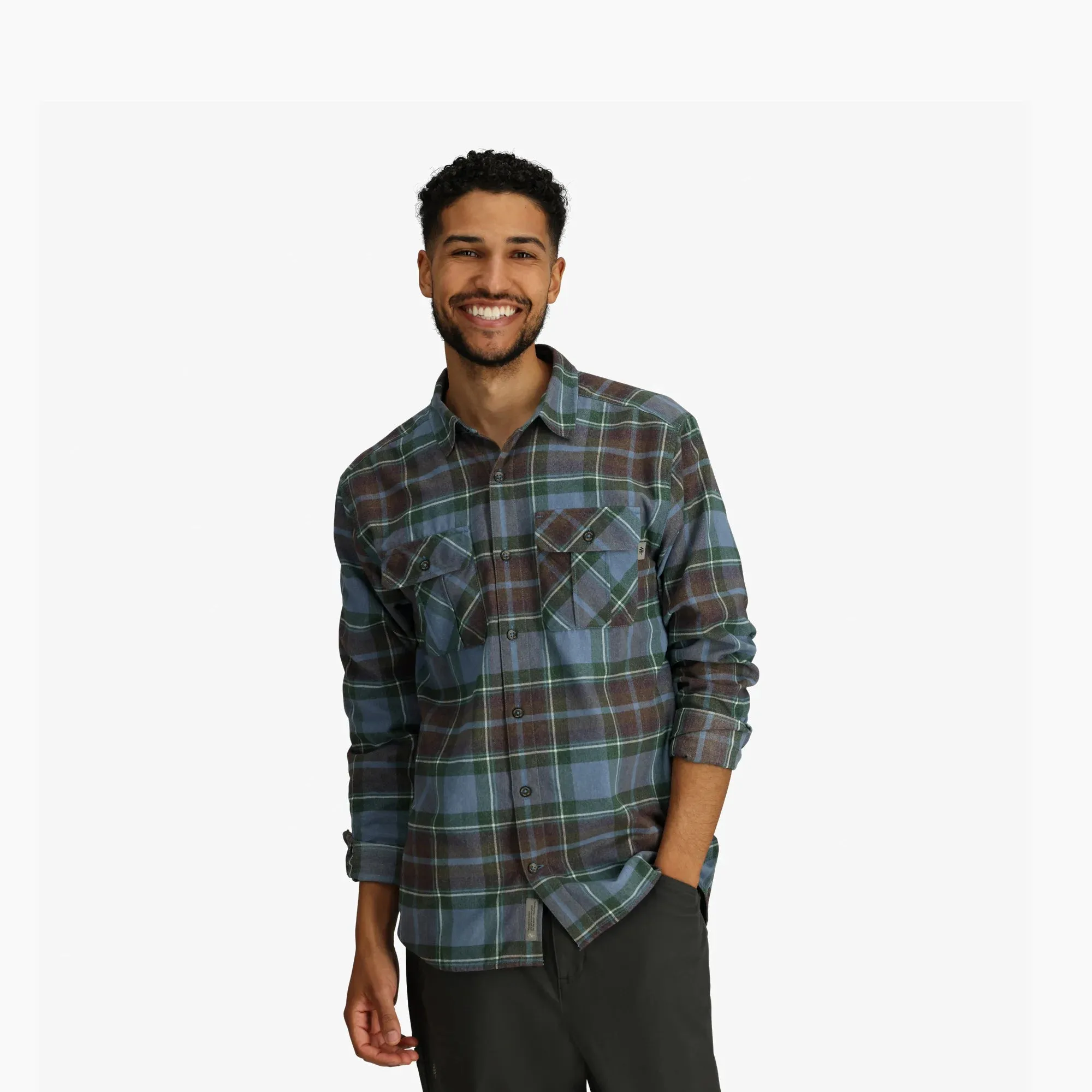 M LOST COAST FLANNEL PLAID LS
