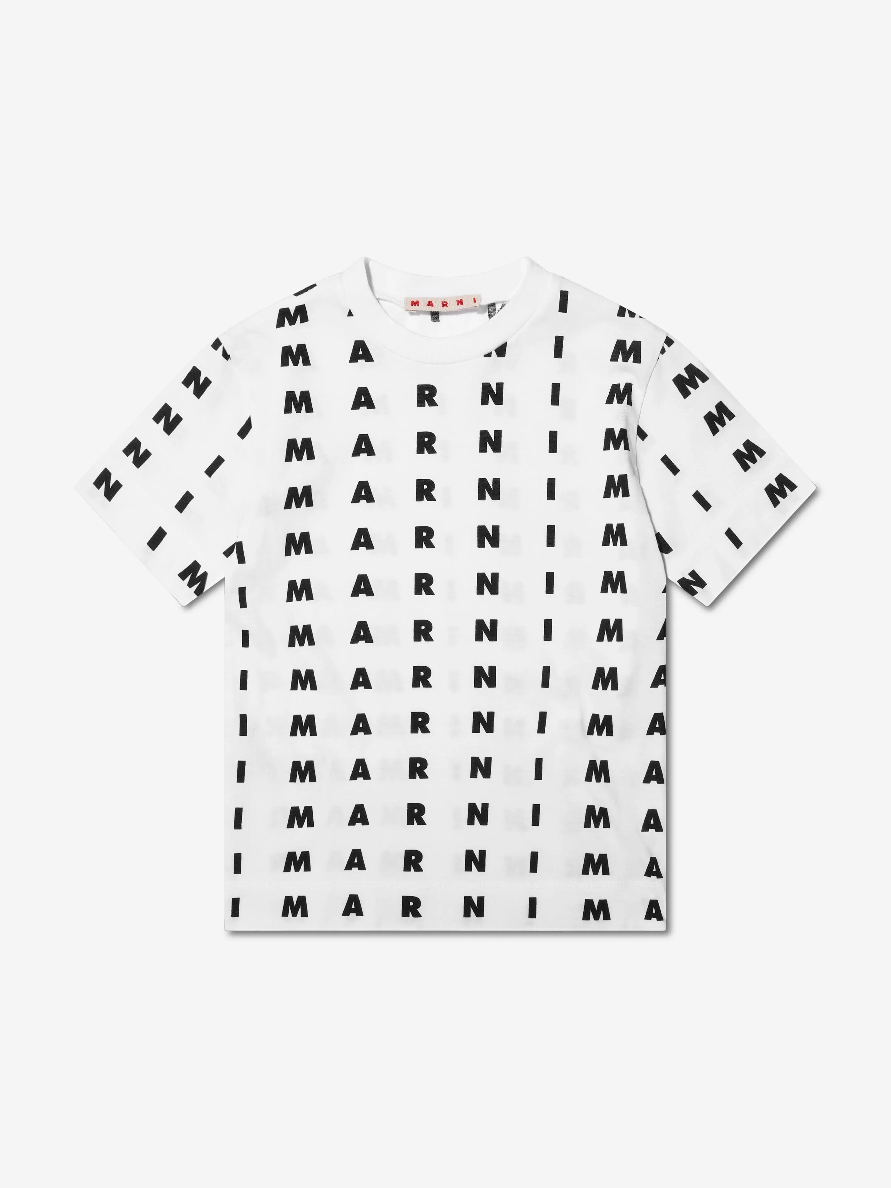 MARNI Kids Logo Print T-Shirt in White