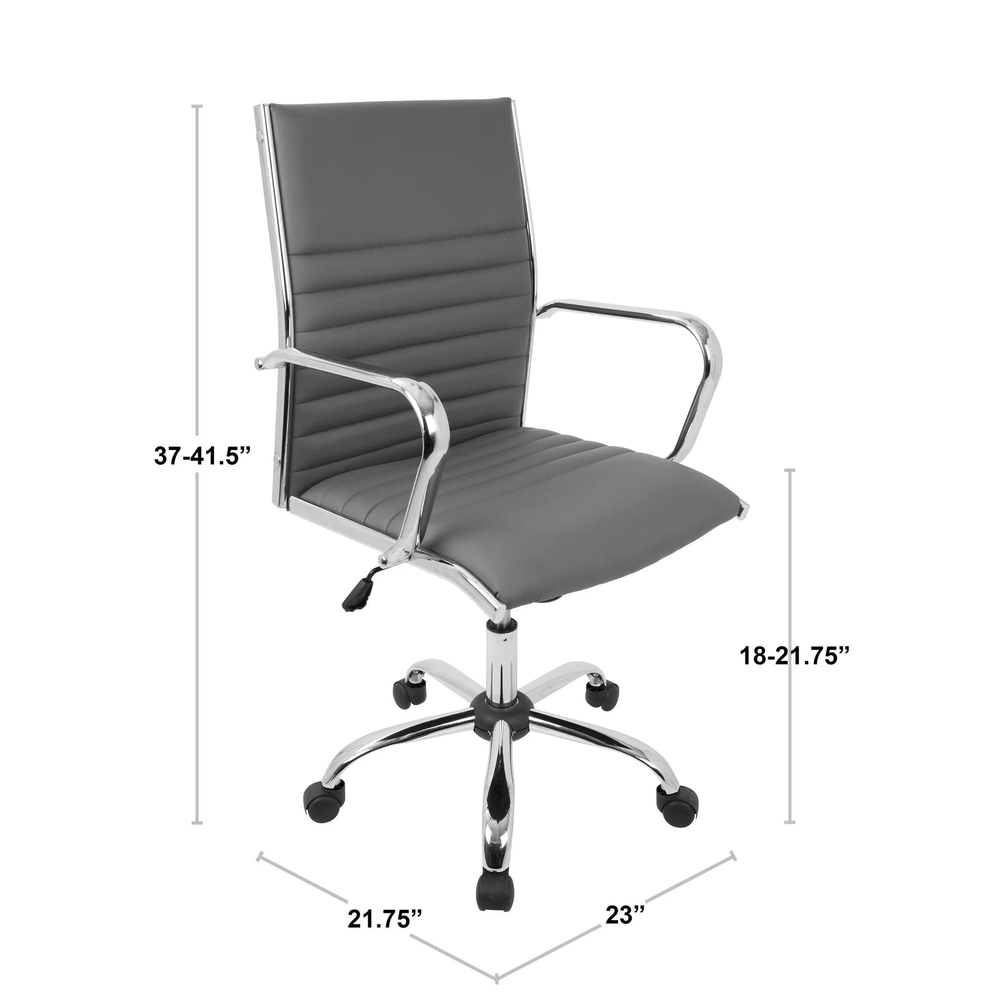 Master Contemporary Adjustable Office Chair with Swivel in Gold with Black Faux Leather by LumiSource
