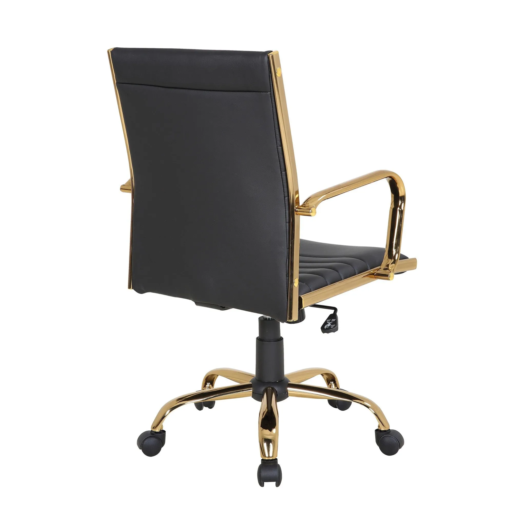 Master Contemporary Adjustable Office Chair with Swivel in Gold with Black Faux Leather by LumiSource