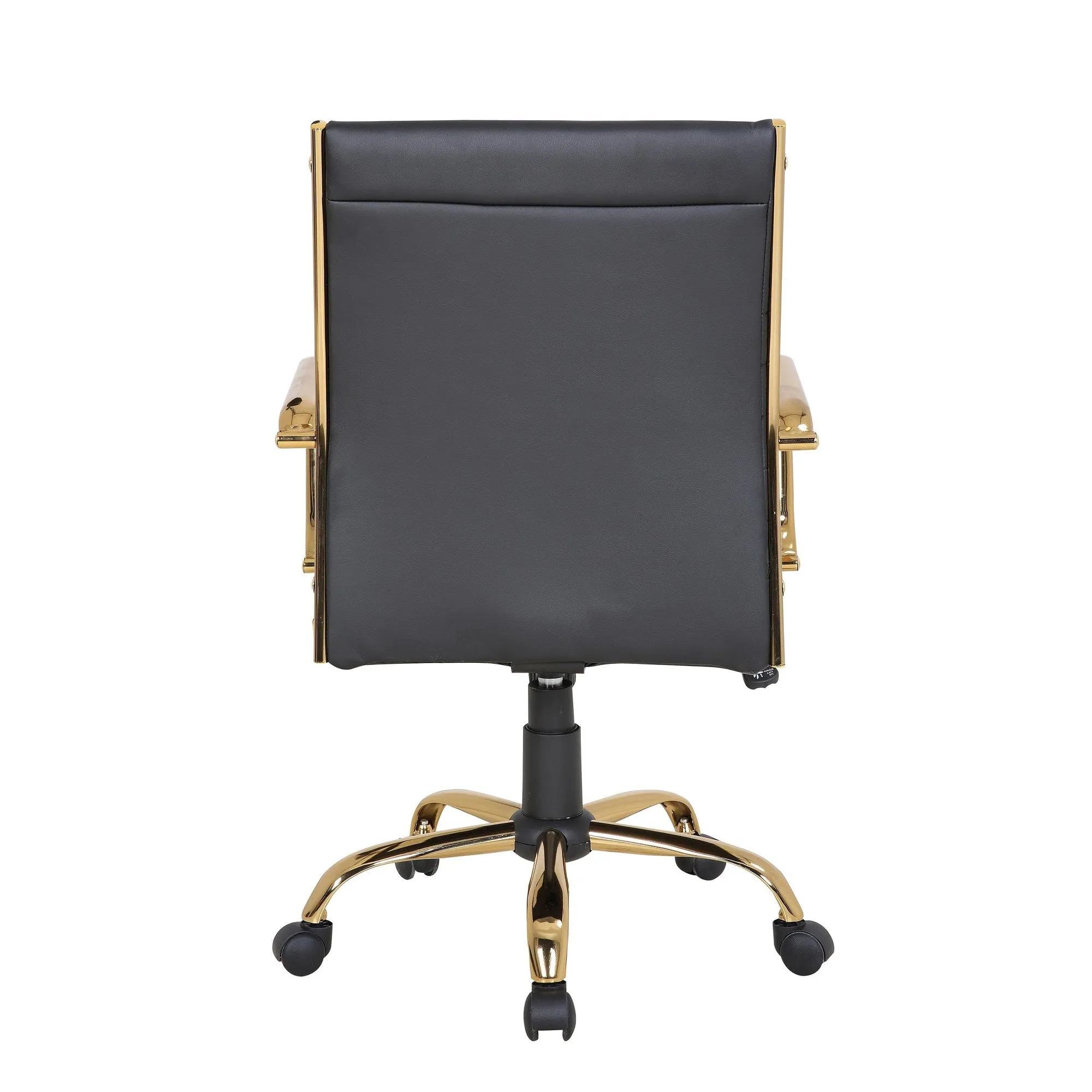 Master Contemporary Adjustable Office Chair with Swivel in Gold with Black Faux Leather by LumiSource