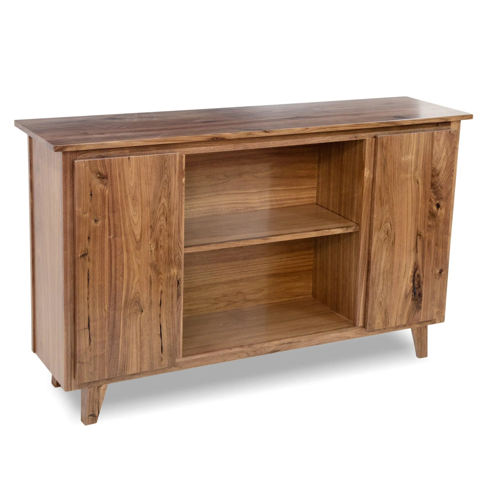 Mid Century Modern Credenza Cabinet in Solid Walnut for Home Office