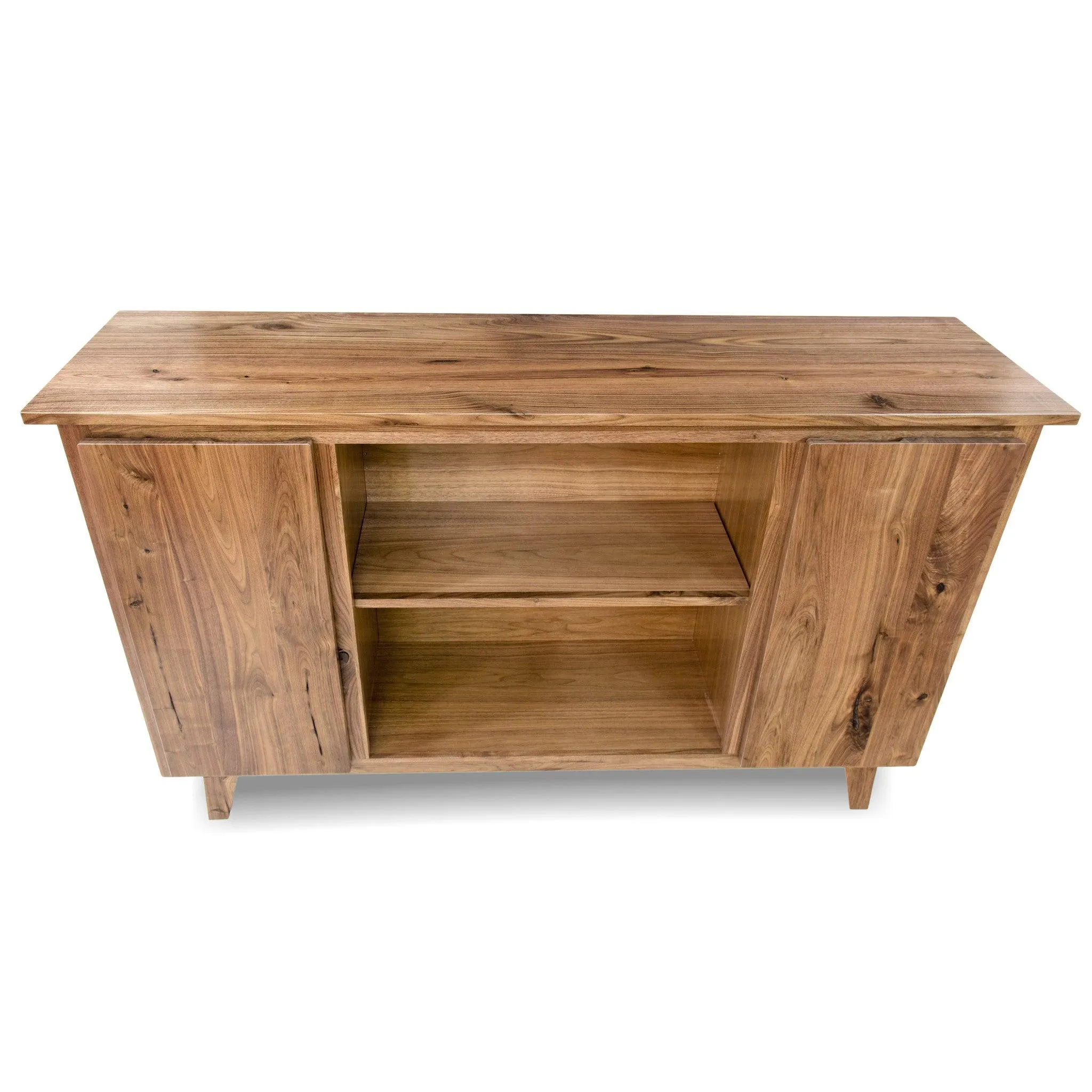 Mid Century Modern Credenza Cabinet in Solid Walnut for Home Office
