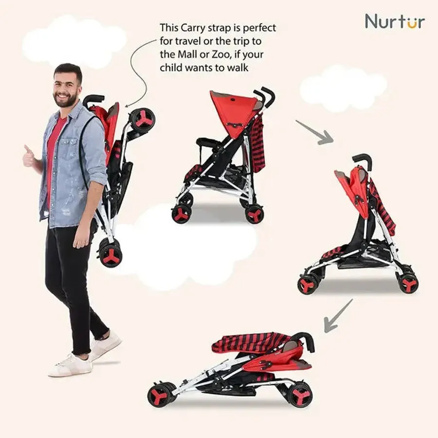 Nurtur - Luca Bear Lightweight Stroller (Red)