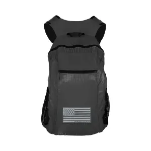 Packable Backpack | Blackout American Flag | Grey