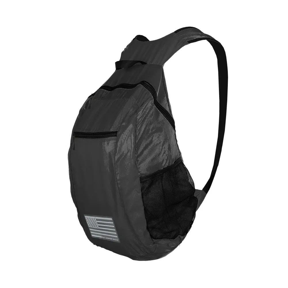 Packable Backpack | Blackout American Flag | Grey