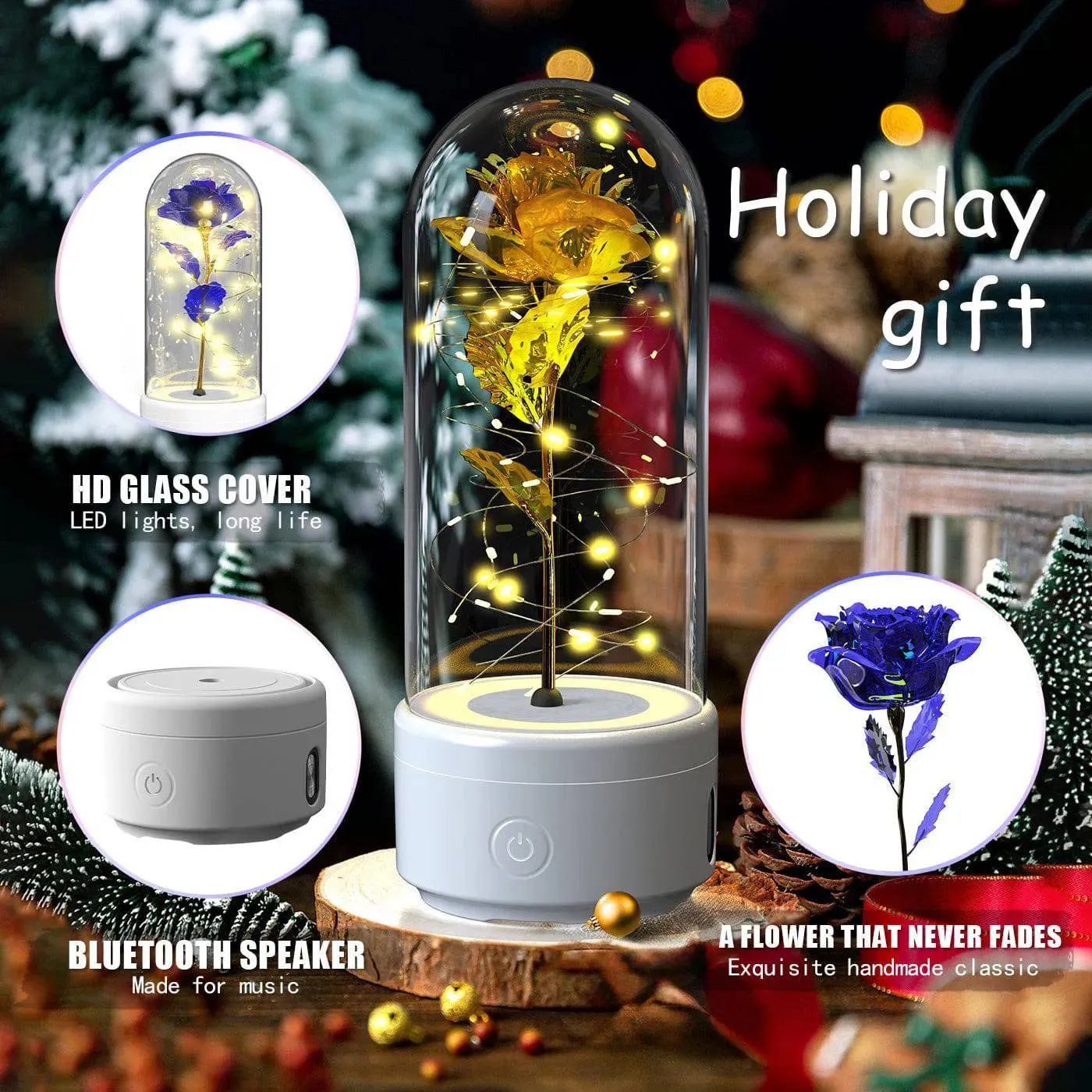 Rose LED Light & Bluetooth Speaker