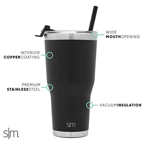 Simple Modern Officially Licensed NFL Dallas Cowboys Tumbler with Straw and Flip Lid | Insulated Stainless Steel 30oz Thermos | Cruiser Collection | Dallas Cowboys