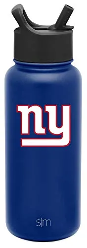 Simple Modern Officially Licensed NFL New York Giants Water Bottle with Straw Lid | Vacuum Insulated Stainless Steel 32oz Thermos | Summit Collection | New York Giants