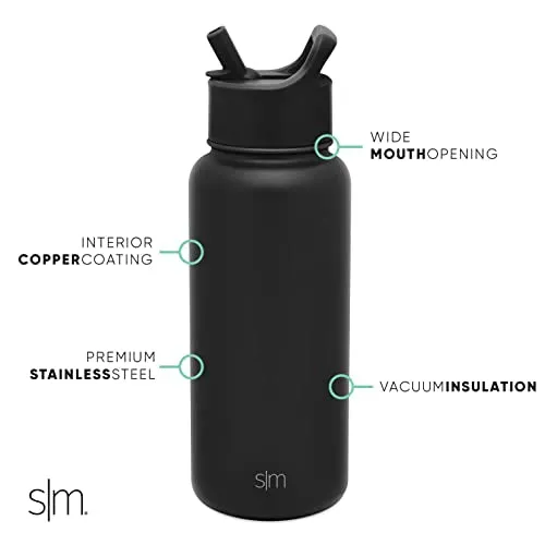 Simple Modern Officially Licensed NFL New York Giants Water Bottle with Straw Lid | Vacuum Insulated Stainless Steel 32oz Thermos | Summit Collection | New York Giants