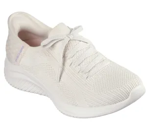Skechers Slip - Ins 149710/NAT Natural Ultra Flex- Brilliant Path Womens Casual Comfort Hands Free Slip On Shoes