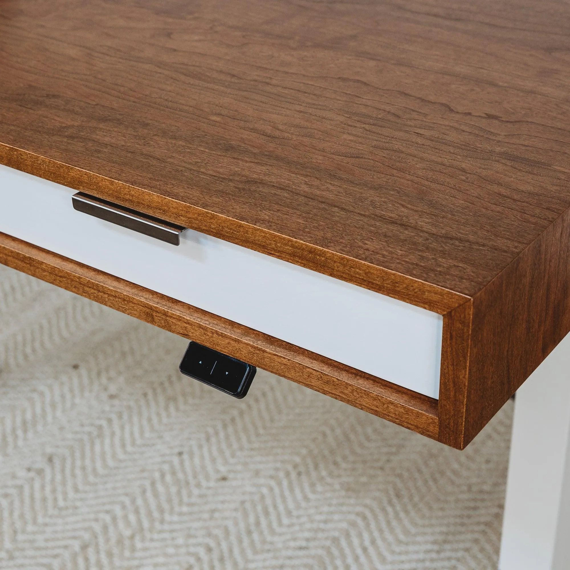 SLIM DESK // Modern Wood Desk With Drawers // Fixed or Adjustable Height Desk