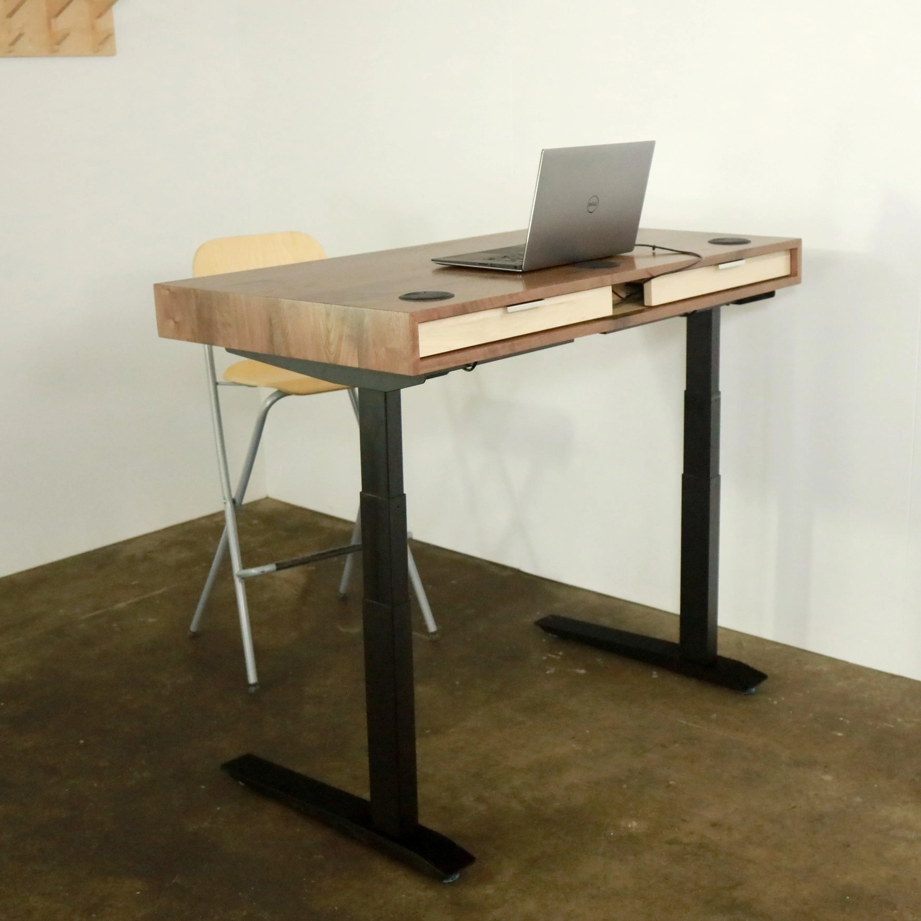 SLIM DESK // Modern Wood Desk With Drawers // Fixed or Adjustable Height Desk