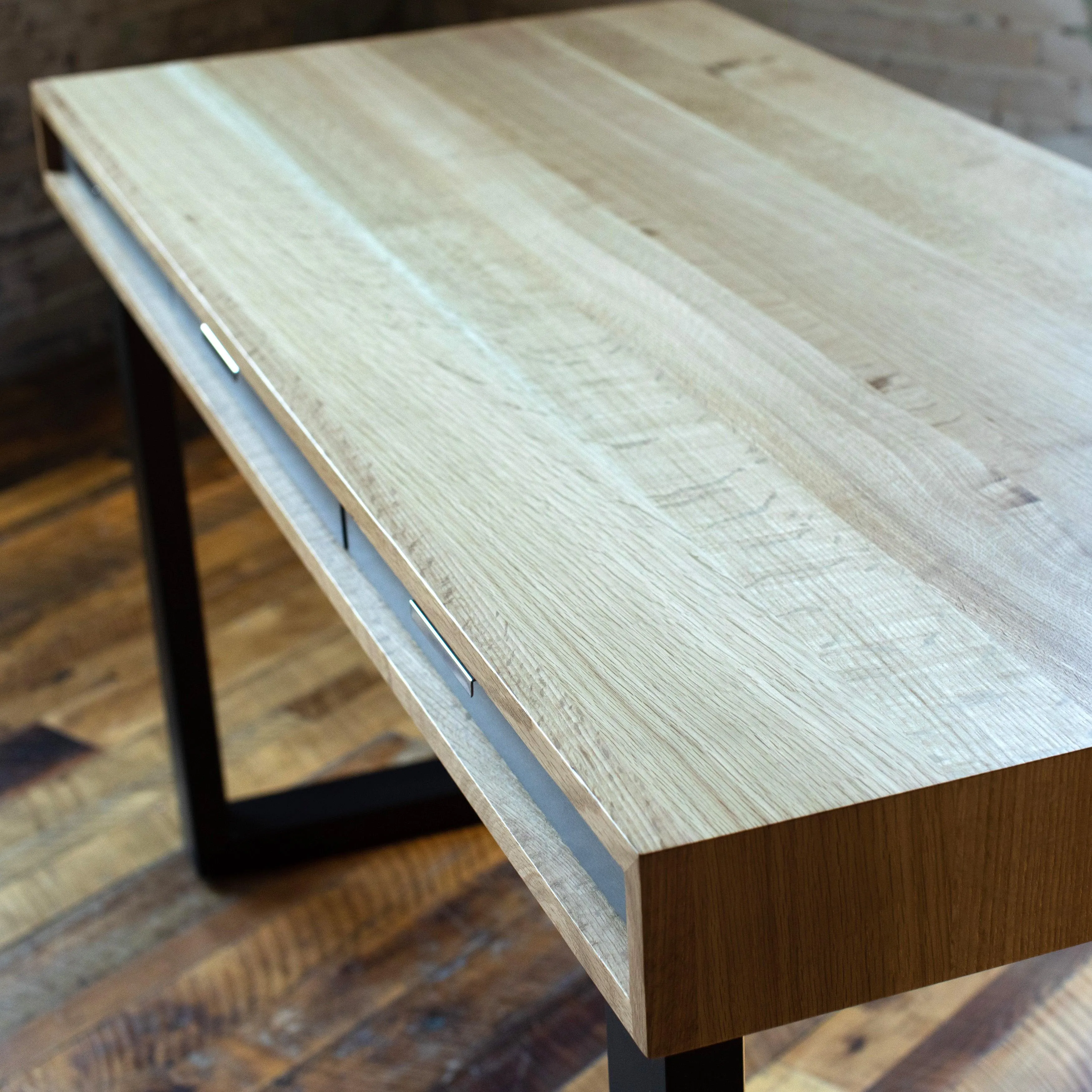 SLIM DESK // Modern Wood Desk With Drawers // Fixed or Adjustable Height Desk