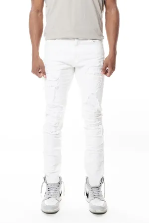 Smoke Rise Men's Rip & Repair Slim Tapered Denim Jeans