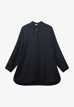 Sophie Satin Work Blouse - Black