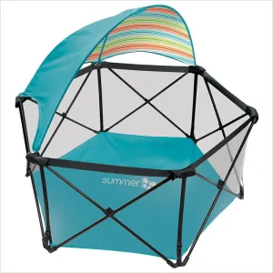Summer Infant Pop 'N Play Ultimate Playard With Canopy in Aqua