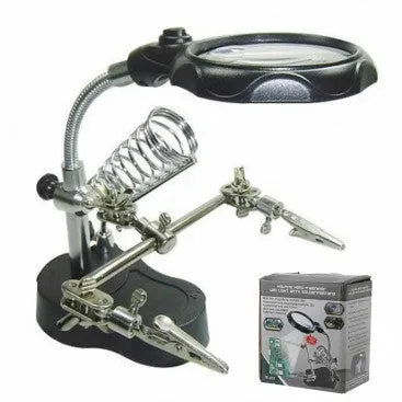 TE-801 Helping Hand Multi-function LED Magnifier PCB Soldering iron Stand Holder Table Magnifying glass