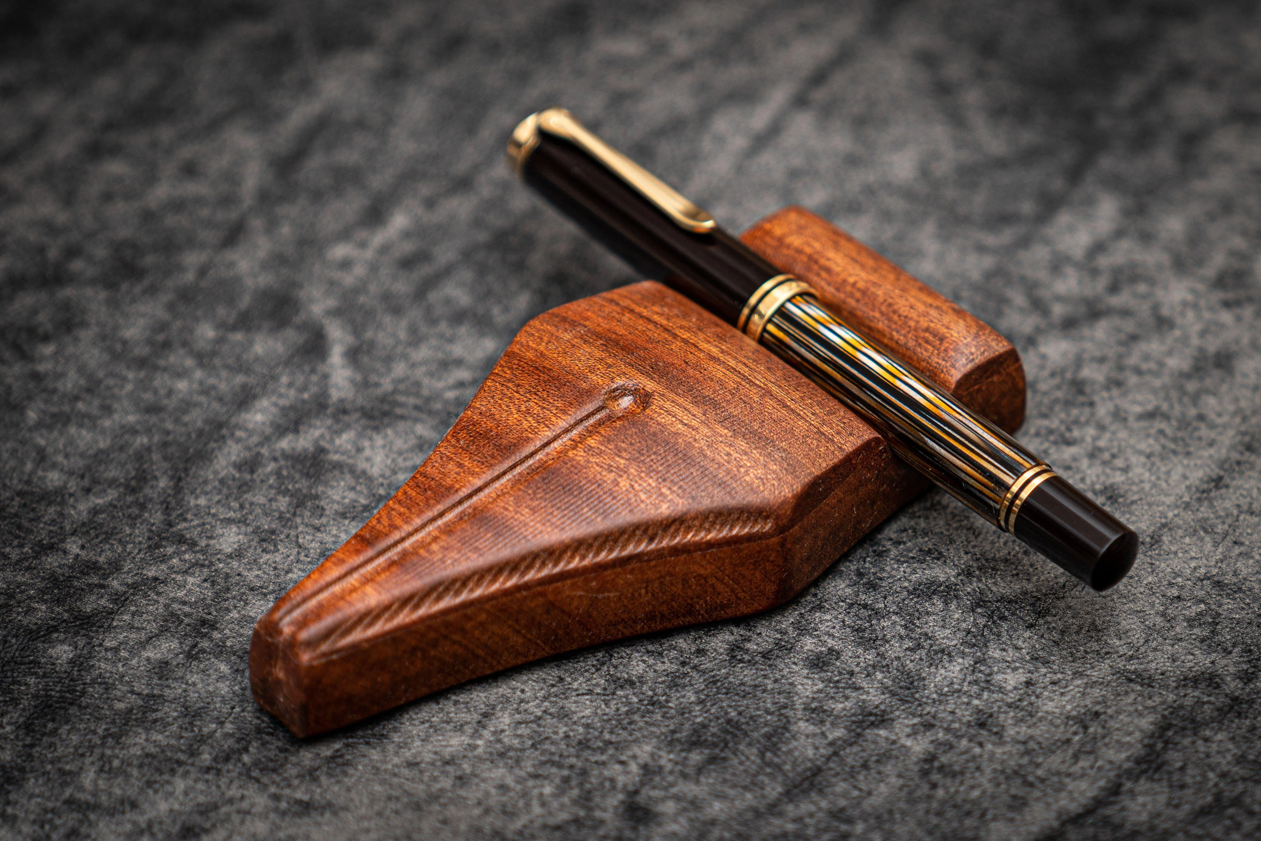 The Nib Rest Wooden Pen Stand - Mahogany