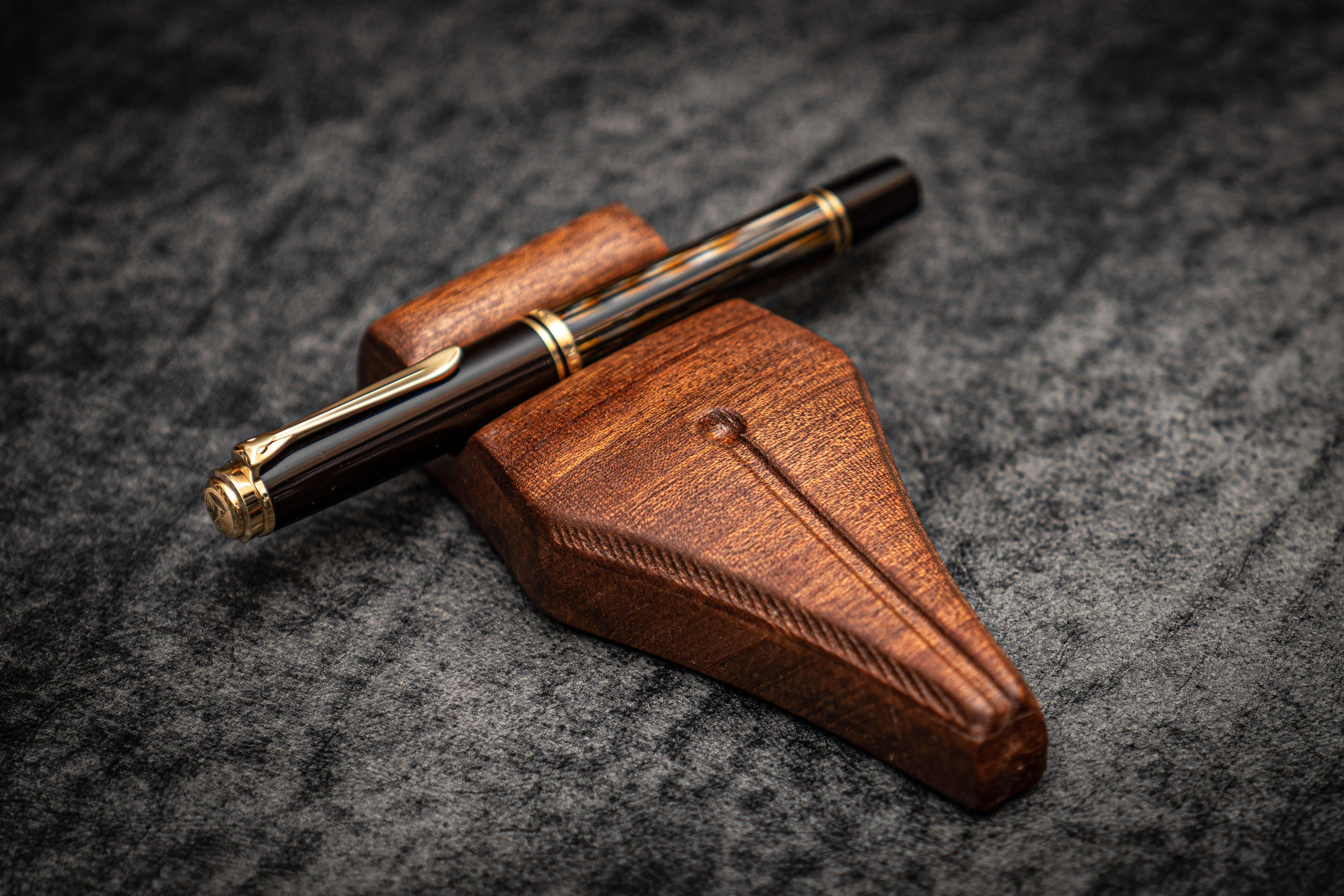 The Nib Rest Wooden Pen Stand - Mahogany
