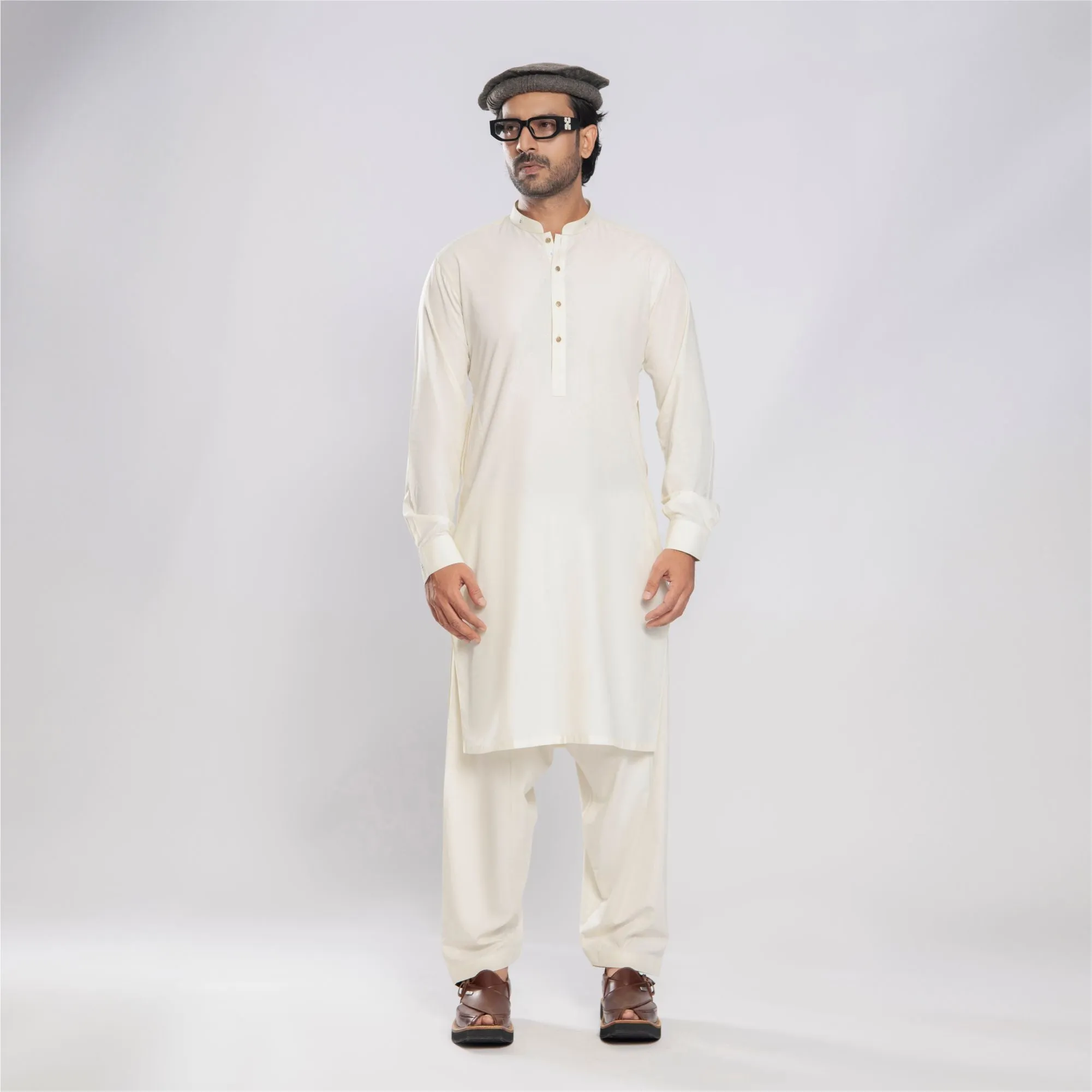 Urban Ease - Cream Color Shalwar Kameez