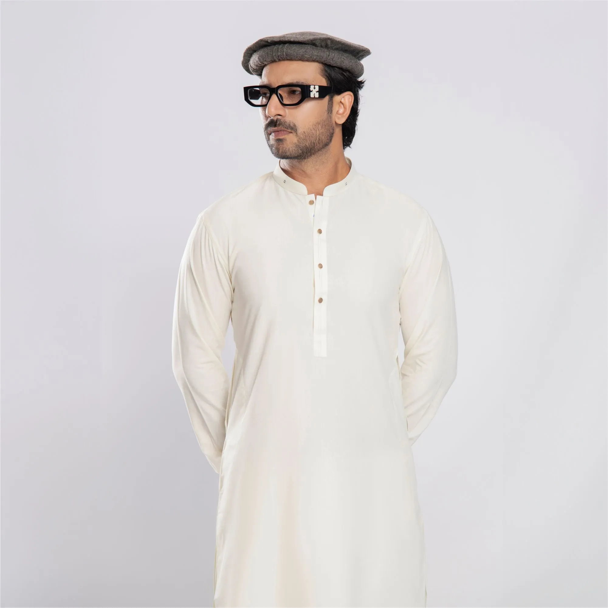 Urban Ease - Cream Color Shalwar Kameez