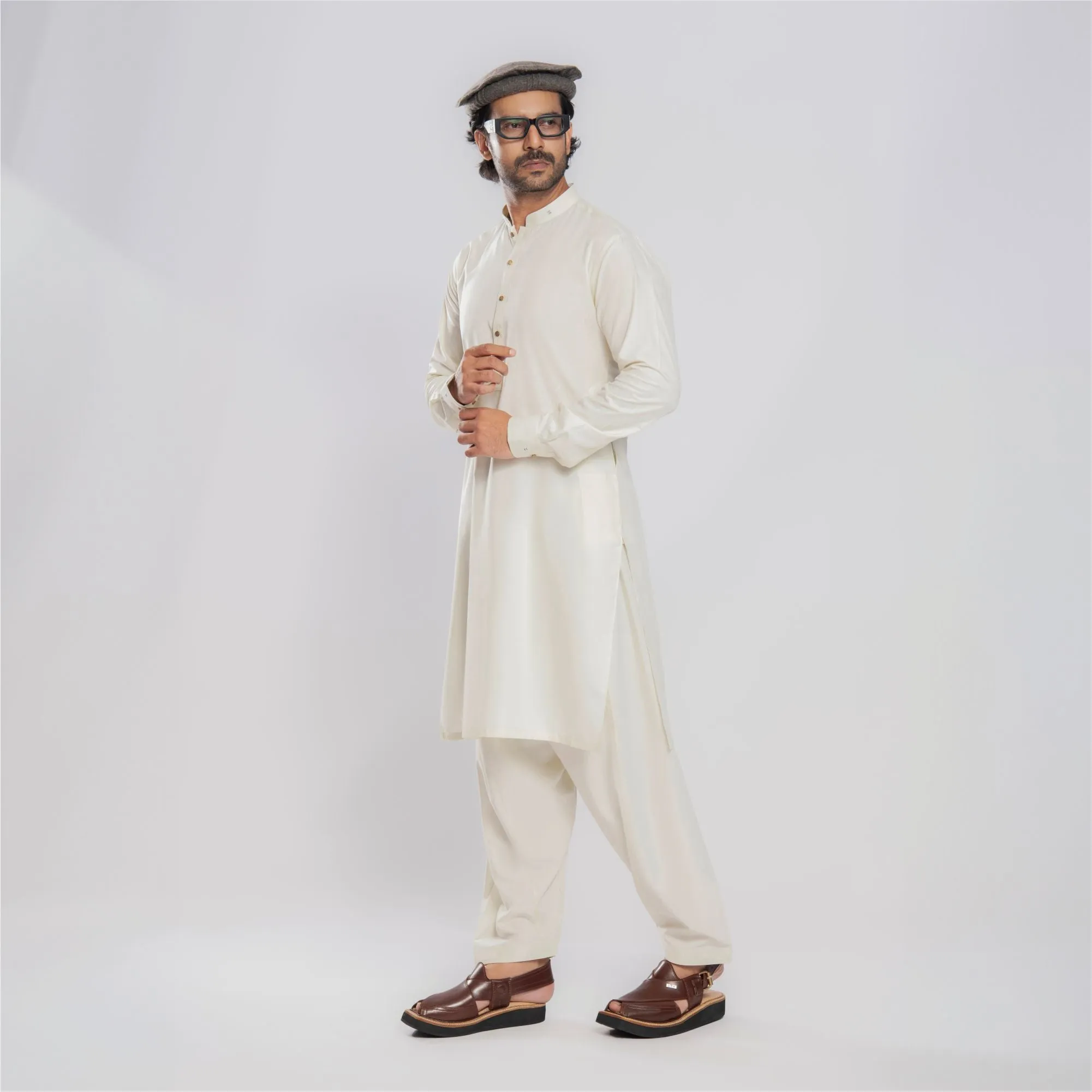 Urban Ease - Cream Color Shalwar Kameez
