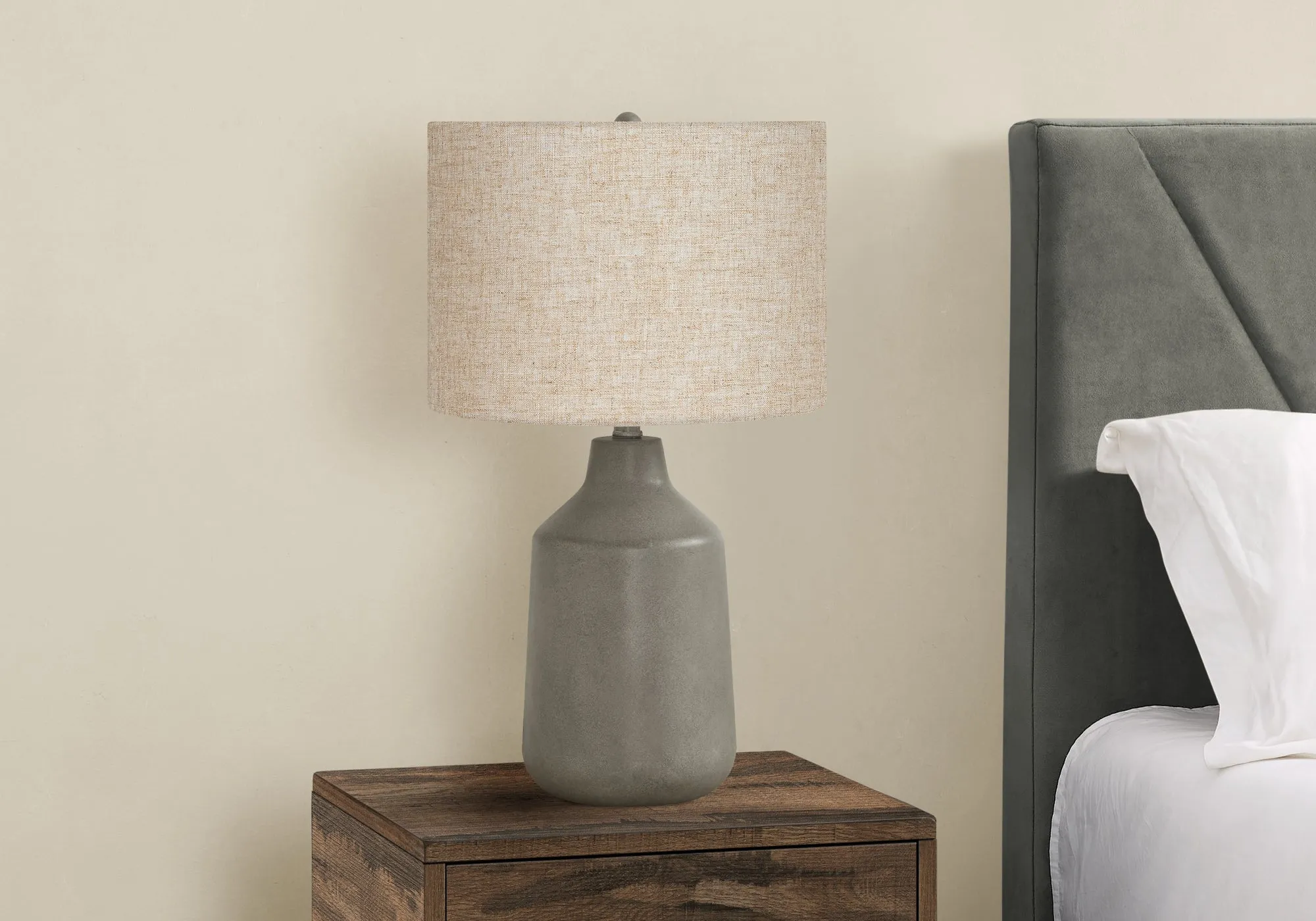 Urban Glow: Concrete Elegance - Contemporary Table Lamp, 24"H