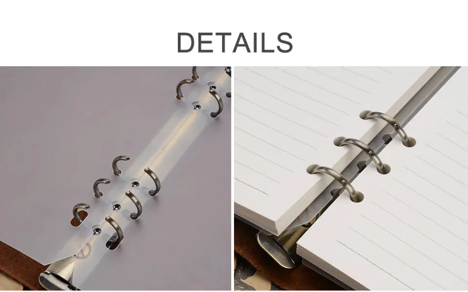 Vintage Classic Leather Rings Binder Notebook