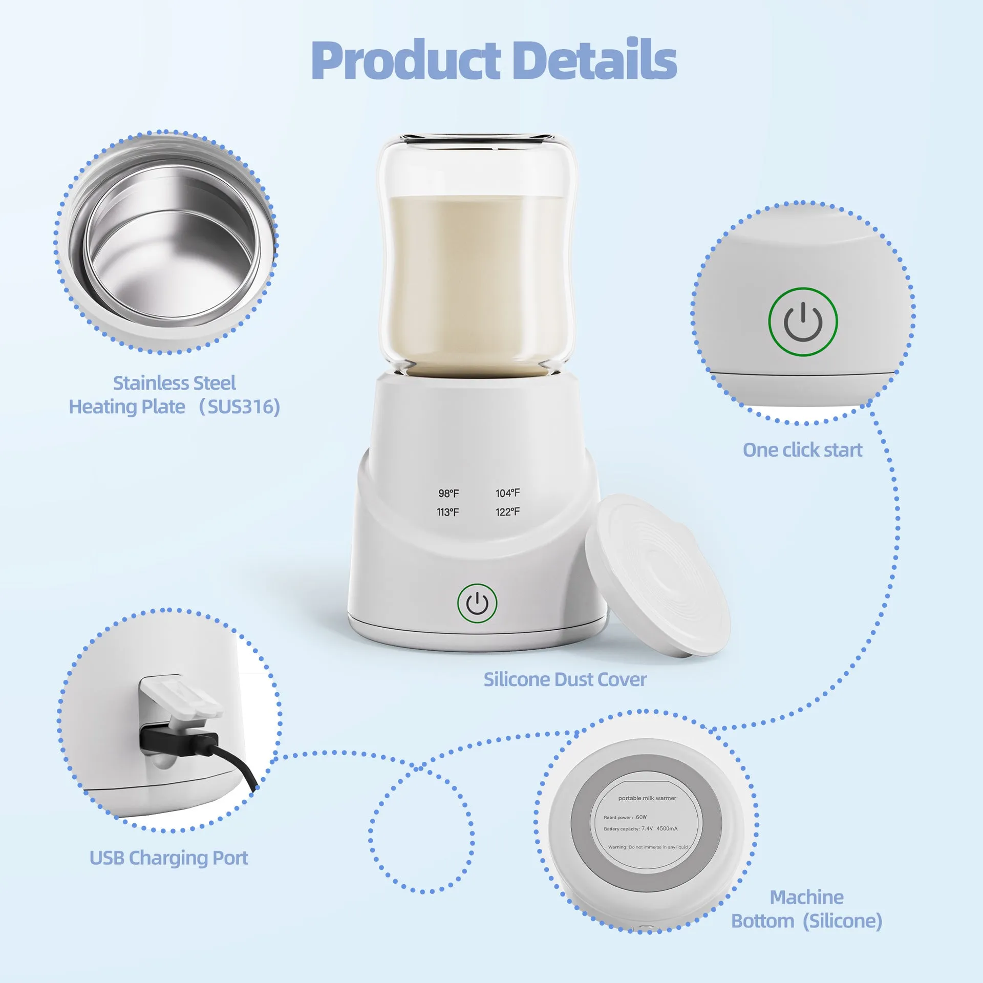Wireless Fast-Heating Milk Warmer
