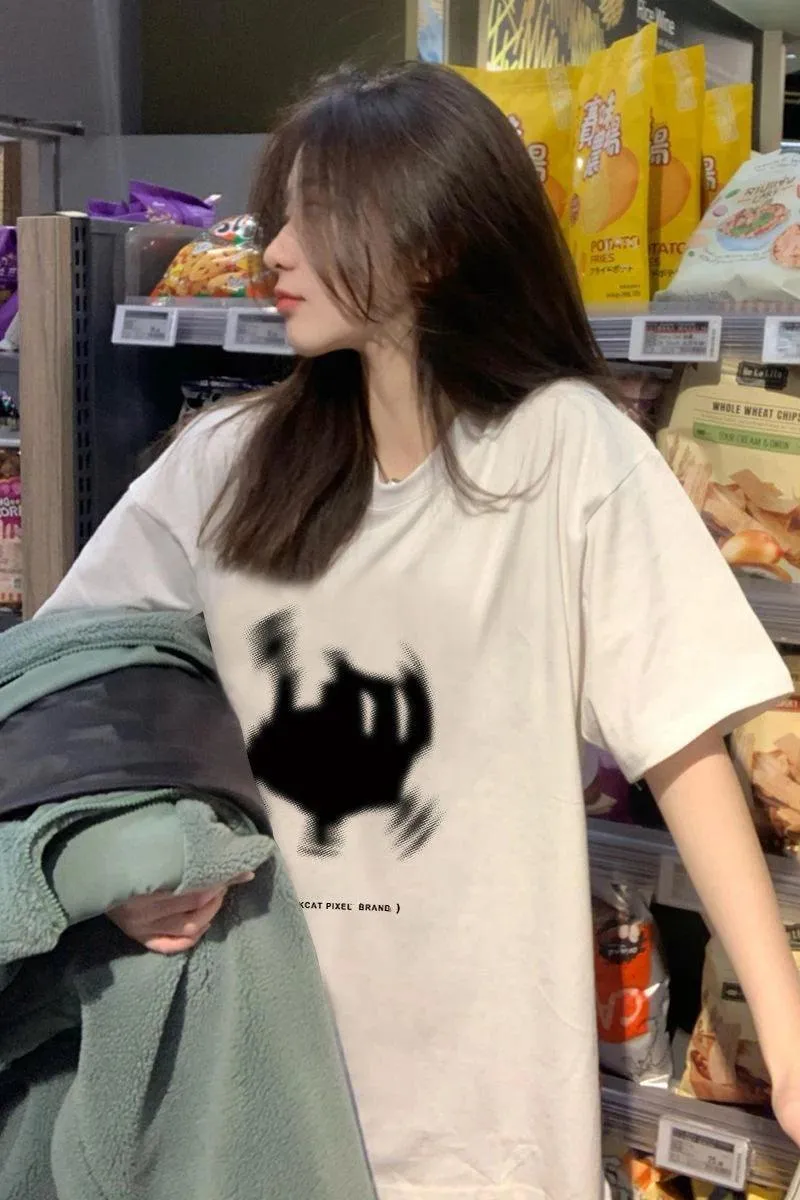 Y2K Aesthetic Harajuku Tee: Retro Style Streetwear for Women