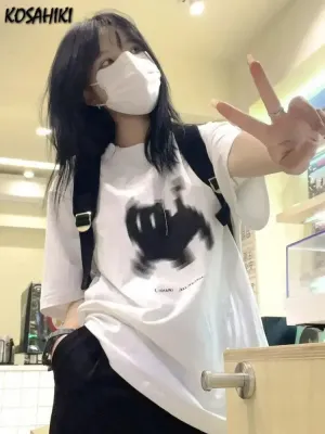 Y2K Aesthetic Harajuku Tee: Retro Style Streetwear for Women