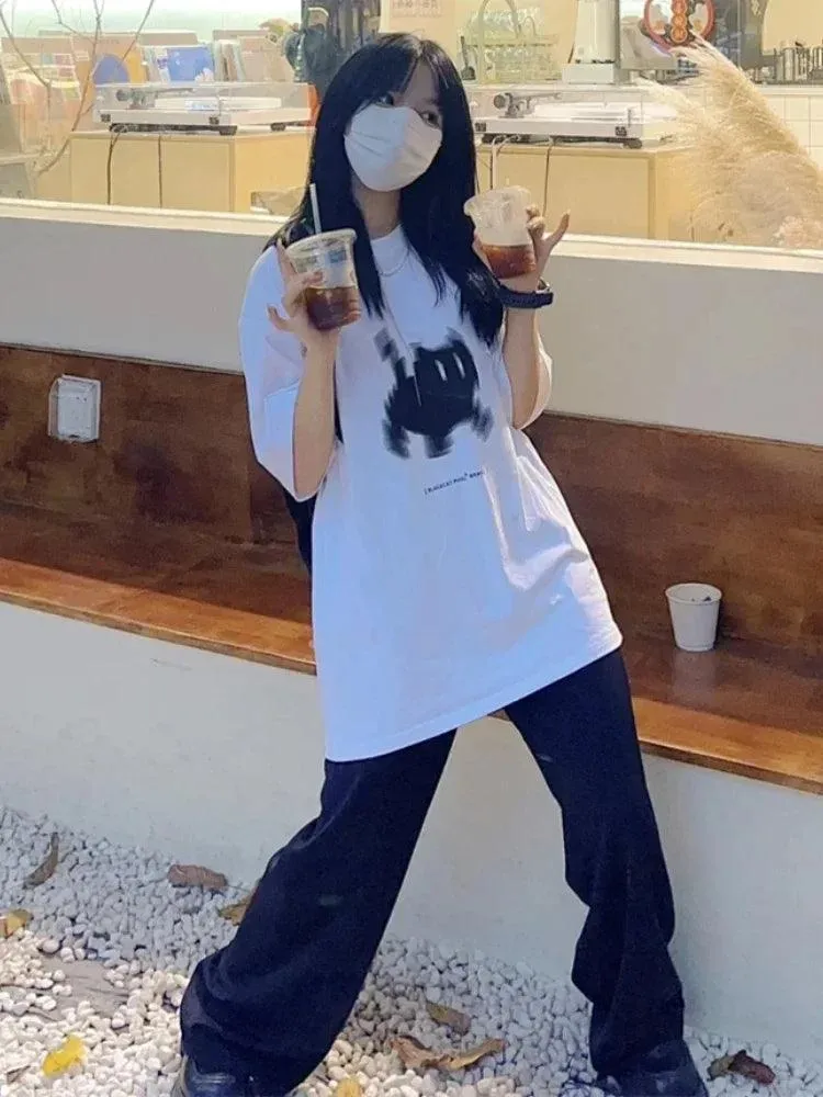 Y2K Aesthetic Harajuku Tee: Retro Style Streetwear for Women